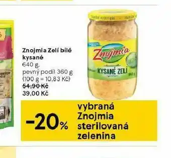 Tesco Znojmia zelí bílé kysané nabídka