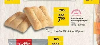 Tesco Trio ciabatta s olivovým olejem nabídka