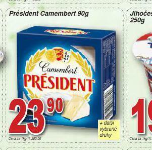 Lidl Président camembert nabídka