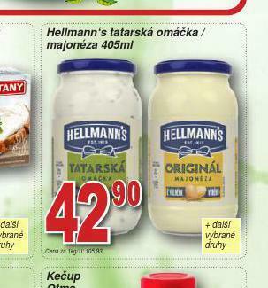 Lidl Hellman´s tatarská omáčka, majonéza nabídka