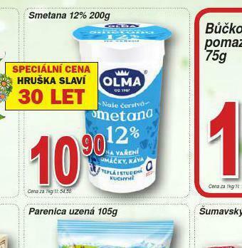 Lidl Olma smetana 12% nabídka