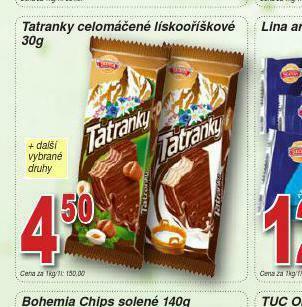 Lidl Tatranky celomáčené lískooříškové nabídka