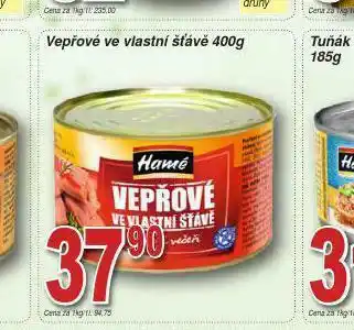 Lidl Hamé vepřové ve vlastní šťávě nabídka