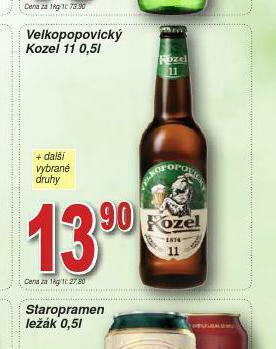 Lidl Pivo velkopopovický kozel 11 nabídka
