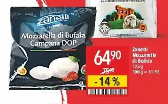 Globus Zanetti Mozzarella di Bufala 125g nabídka