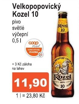 COOP DISKONT Velkopopovický Kozel 10 nabídka