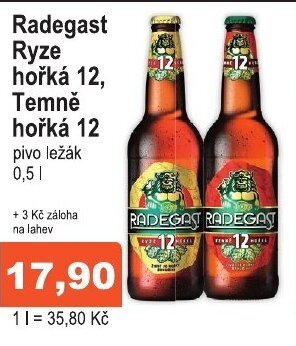 COOP DISKONT Radegast Ryze hořká 12, Temně hořká 12 nabídka