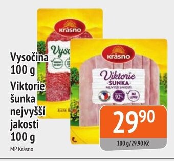 Coop hb Vysočina 100 g Viktorie šunka nejvyšší jakosti 100 g nabídka