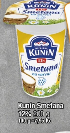 TEMPO KUNIN Smetana nabídka