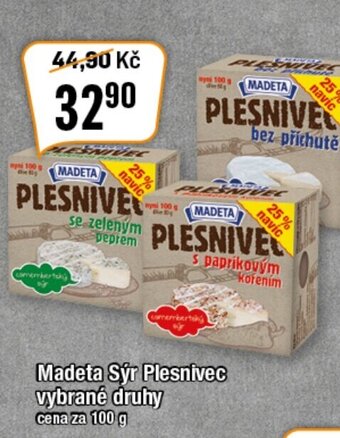 TEMPO Madeta Sýr Plesnivec vybrané druhy Cena za 100 g nabídka