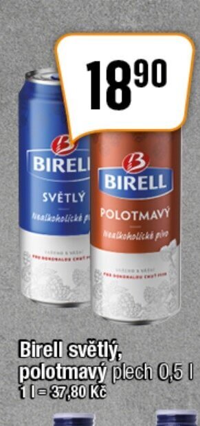 TEMPO Birell světlý, polotmavý plech 0,5 L nabídka