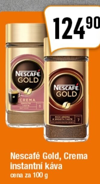 TEMPO Nescafé Gold, Crema instantní káva cena za 100 g nabídka