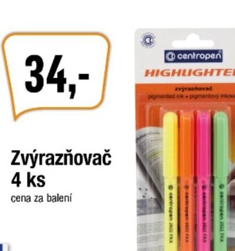 Zvýrazňovač 4 ks