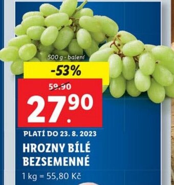 Lidl HROZNY BÍLÉ BEZSEMENNÉ nabídka