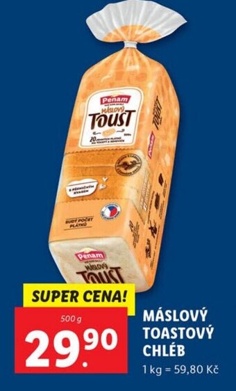 Lidl MÁSLOVÝ TOASTOVÝ CHLÉB nabídka