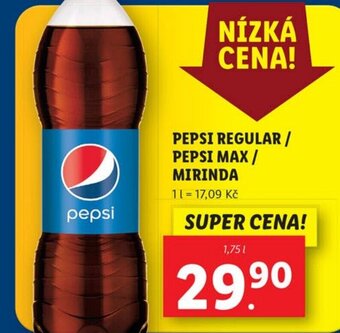 Lidl PEPSI REGULAR / PEPSI MAX / MIRINDA nabídka