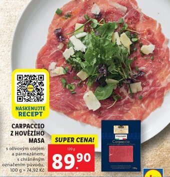 Lidl CARPACCIO Z HOVĚZÍHO MASA nabídka
