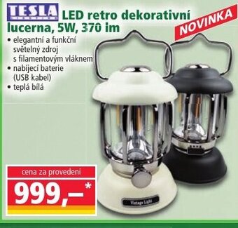 Norma TESLA LED retro dekorativní nabídka