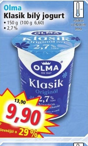 Norma Klasik bílý jogurt nabídka