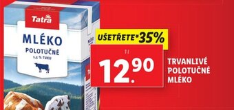 Lidl TRVANLIVÉ POLOTUČNÉ MLÉKO nabídka