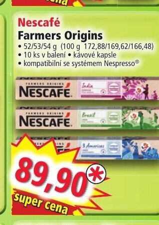 Norma Nescafé Farmers Origins nabídka