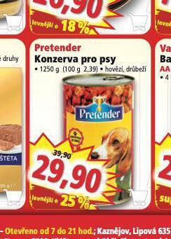 Norma Pretender konzerva pro psy nabídka