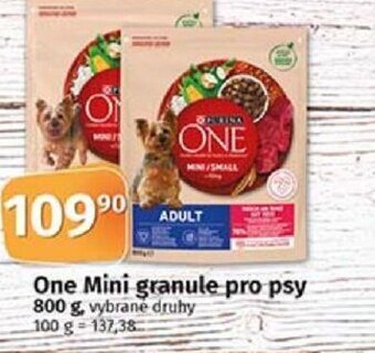 Whiskas kapsičky pro kočky One Mini granule pro psy 4x 85 g, vybrané druhy 100 g 16,74