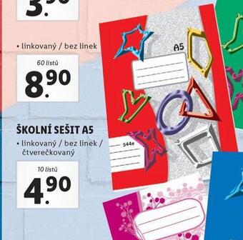 Lidl Školní sešit a5 nabídka