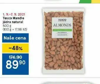 Tesco Mandle jádra natur nabídka
