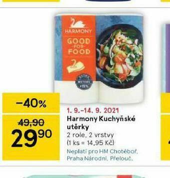 Tesco Harmony kuchyňské utěrky nabídka