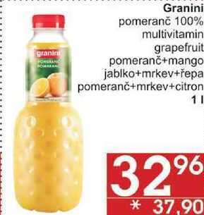Jip Granini pomeranč 100%, 1 l nabídka