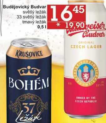 Jip Budějovický budvar světlý ležák, 0,5 l nabídka