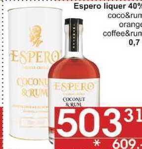 Jip Espero liquer 40% coco&rum, 0,7 l nabídka