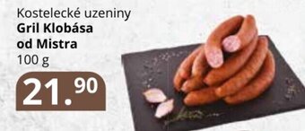 Potraviny CZ Kostelecké uzeniny Gril Klobása od Mistra nabídka