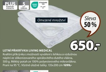 JYSK LETNÍ PŘIKRÝVKA LIVING MEDICAL nabídka