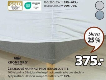 JYSK ŽERZEJOVÉ NAPÍNACÍ PROSTĚRADLO JETTE nabídka