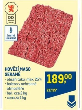 Makro HOVĚZÍ MASO SEKANÉ nabídka
