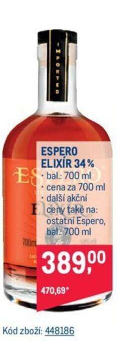 Makro ESPERO ELIXÍR 34% nabídka