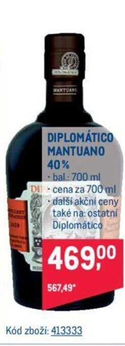 Makro DIPLOMÁTICO MANTUANO 40% nabídka