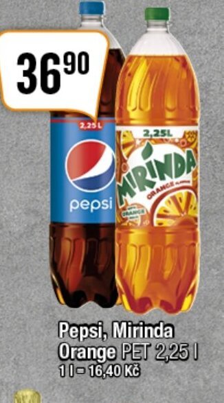 TEMPO Pepsi, Mirinda Orange PET 2,25 L nabídka