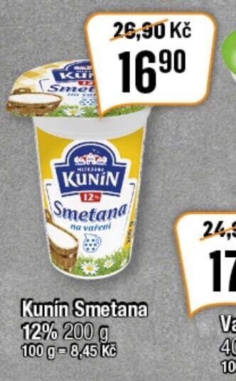 TEMPO Kunín Smetana 12% 200 g nabídka