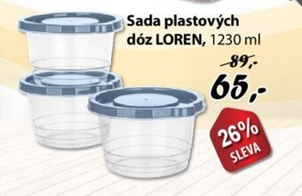 Sada plastových dóz LOREN,