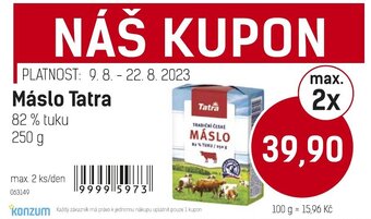 Konzum Máslo Tatra nabídka