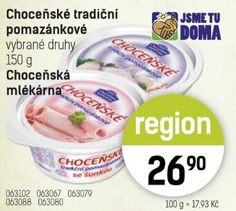 Konzum Choceňské tradiční pomazánkové nabídka
