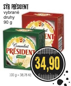 Konzum SÝR PRÉSIDENT nabídka