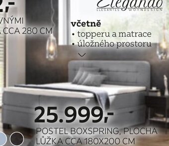 XXXLutz POSTEL BOXSPRING, PLOCHA LŮŽKA CCA 180X200 CM nabídka