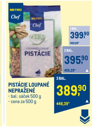 Makro PISTÁCIE LOUPANÉ NEPRAŽENÉ nabídka