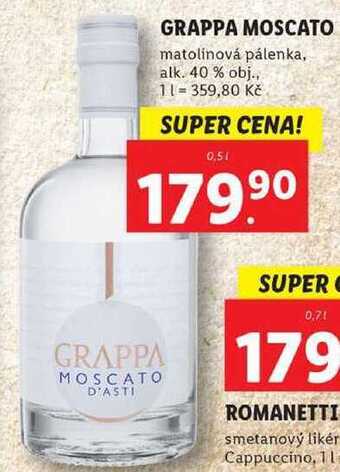 Lidl Grappa moscato, 0,5 l nabídka