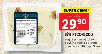 Lidl Sýr pecoricco, cena za 100 g nabídka