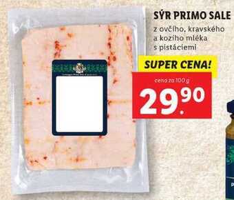 Lidl Sýr primo sale, cena za 100 g nabídka